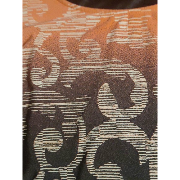 Catherine's Size 14-16 Jersey Knit Stretch 3/4 Sleeve Scroll Print Dress - Picture 5 of 9